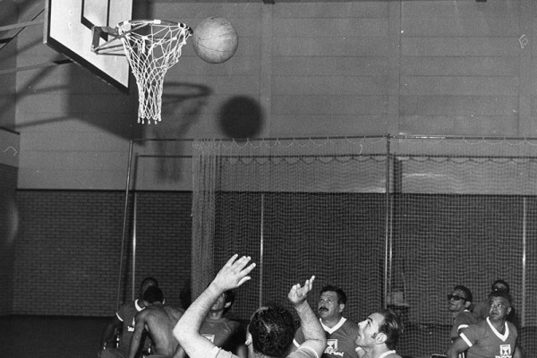 Basketball training at the Stoke Mandeville Games