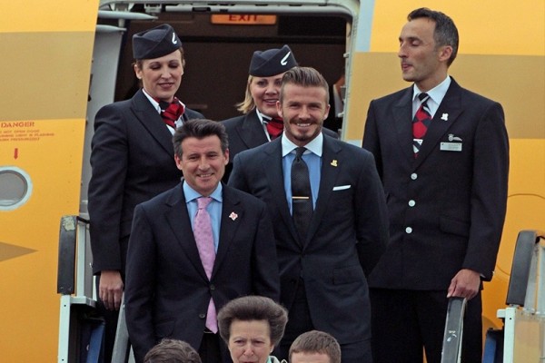 The olympic flame arrives on uk soil